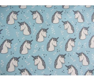 Jersey Einhorn & Sternchen hellblau